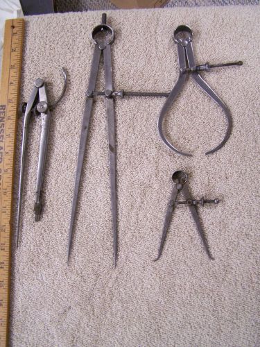 Four starrett tools  no. 92, inside caliper, outside caliper, divider for sale