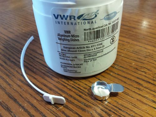Vwr, aluminum micro weighing dishes, dish, container of 100, new for sale