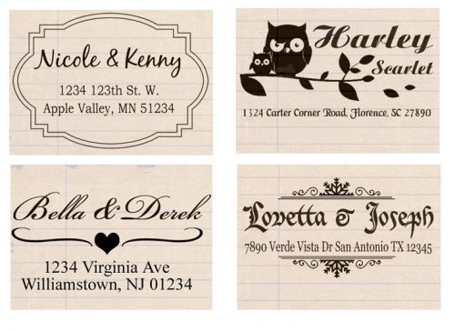 Custom name self inking wedding family business return address rubber stamp 2&#034; for sale