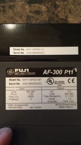 1/2 hp fuji electric vfd model 6kp1143f50x1b1 for sale