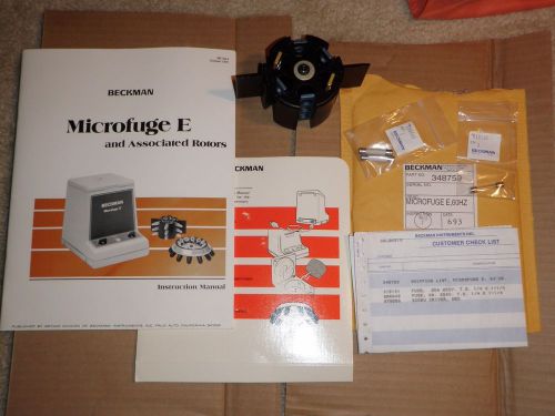 BECKMAN MICROFUGE E INSTRUCTION MANUAL &amp; HORIZONTAL ROTOR &amp; 3 FUSES