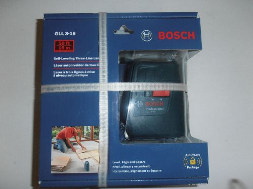 Bosch GLL3-15 Professional Three Line Laser with Layout Beam - NEW
