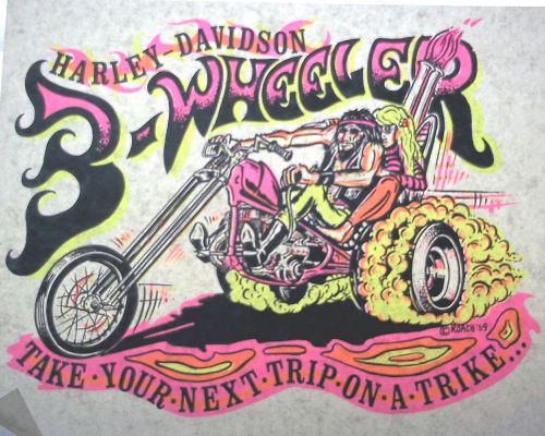 Harley Davidson 3 Wheeler  Vintage 70&#039;s Roach T-Shirt transfer Iron on