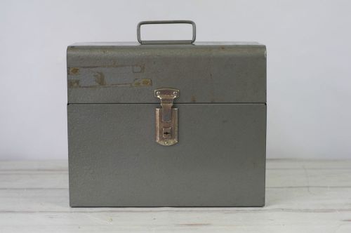Vintage Amfile Check File Box Household Filing Box Metal File Box