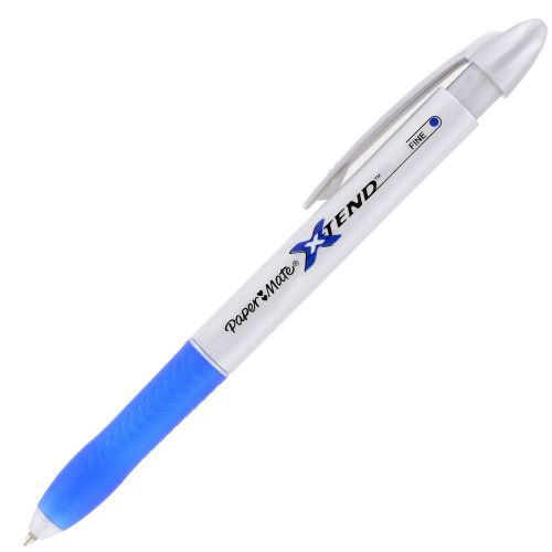 Paper Mate X-Tend Retractable Ball Point Pens, Fine Point, Blue Ink, Dozen