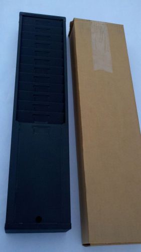 New black heavy duty metal time clock punch card holder rack 12 slots for sale