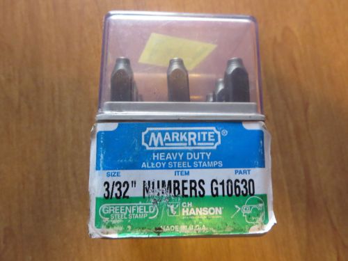 MarkRite 3/32 Heavy Alloy Steel Punch Stamp Number Set Part No G10630