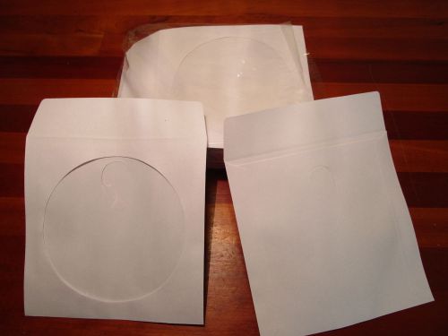 CD sleeves DVD with Window Flap 100 count white paper
