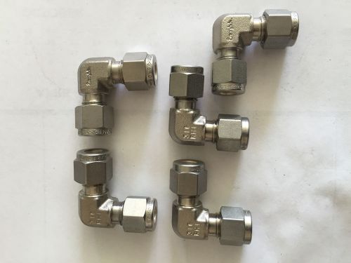 Swagelok lot of 5  1/4&#034; ss tube stainless steel union elbow ss-400-9 316 ss  new for sale