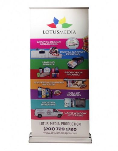33x79&#034; DELUXE Retractable Roll Up Trade Show Display Banner Stand, Free Print