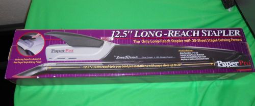 PaperPro Long Reach Stapler 12 1/2&#034; long one finger 25 sheet power