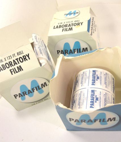 Lot 3 new/used Rolls Parafilm-M Laboratory Film (Size: 4 inches x 125 feet)
