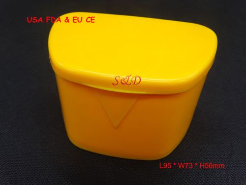 New Dental  Denture  Box Retainer Case Teeth Container Yellow FDA CE DB04