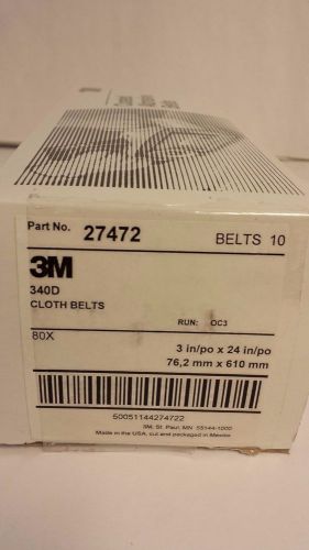 40 pack 3M Cloth Belt 340D Aluminum Oxide 3&#034;x24&#034; P80 Grit Brown