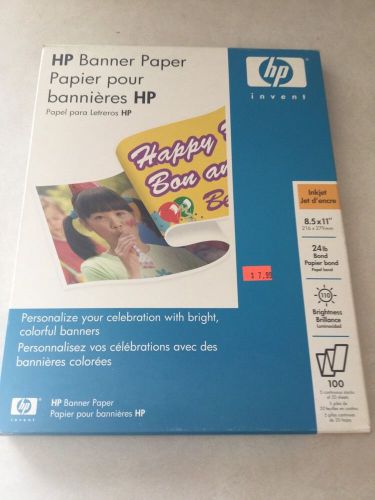 HP Banner Paper 100 sheets 24 lb 8.5 11