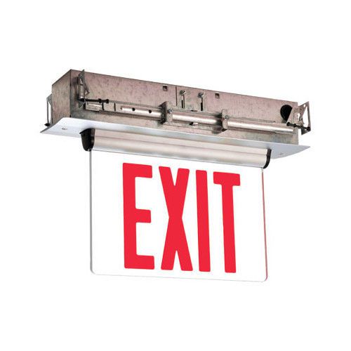 Barron Lighting Single Face Universal Mount Red LED Edge Lit Exit Sign