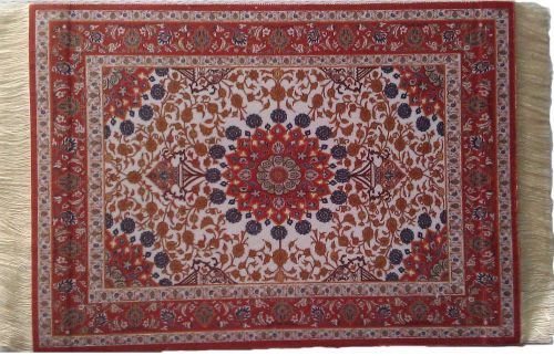 Persian Rug Mouse Pad - Miniature rug mouse pad with fringe Persian Style