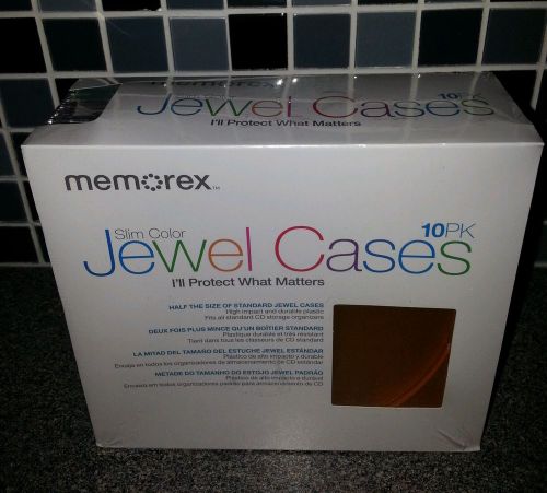 Brand New Factory Sealed Memorex Slim Color Jewel CD Cases 10 pack