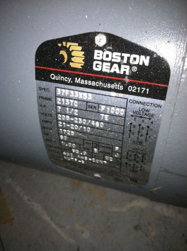 Boston Gear 7.5HP,1725RPM,3PH,60HZ,213TC Electric Motor