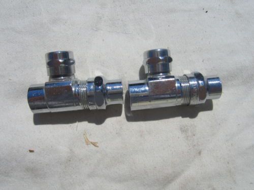 Pair of Chrome Valves 3/8 Pipe Thread to  1/2 &#034; Compression