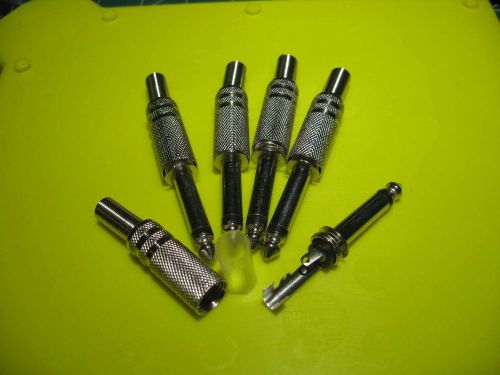 1/4&#034; Mono Phone Plugs - Metal Barrel with Strain Relief - Pack of 5