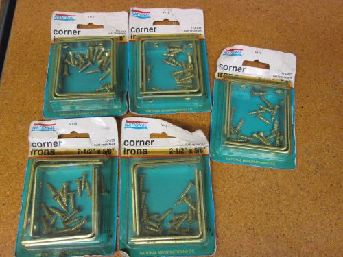 National 113-233 Rust Resistant Corner Irons 2-1/2&#034; X 5/8&#034; New (Lot of 5 Boxes)