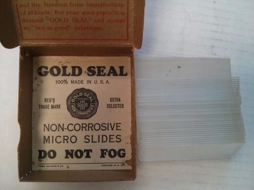 Set of 42 Vintage-1940s-Gold-Seal-Micro-Slides-Microscope 3&#034;x1&#034; Made in the USA