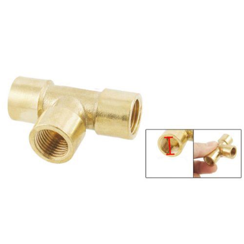 1/4&#034; Female Thread 3 Way T Shaped Tee Coupling Brass Pipe Adapter CT