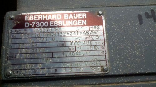 EBERHARD BAUER D-7300 ESSLINGEN 3420RPM AC MOTOR
