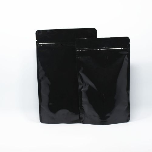 Stand Up Black Pure Aluminum Foil Mylar Zip Lock Pouch Food Storage Bags Package
