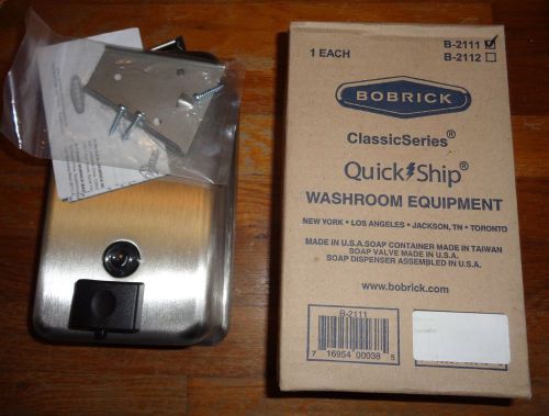 A New Bobrick Classic # B-2111 Stainless Washroom Wall Mount Soap Dispenser