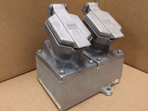 LOT OF (2) CROUSE-HINDS ENR5201 CIRCUIT BREAKING RECEPTACLE W/ EDS-272 BACK BOX