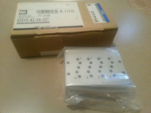*new* smc ss5y5-42-04-02t pneumatic manifold valve block for sale