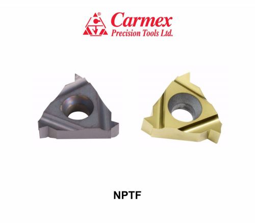 10 Pcs. Carmex Carbide Thread Turning inserts NPTF - Dryseal Grade BMA / BXC