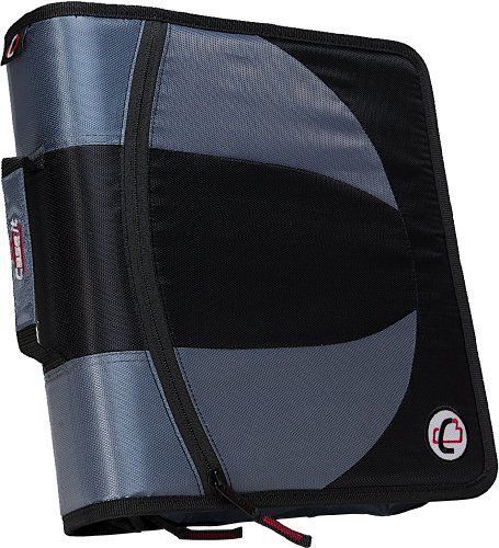 Case-it Dual 2-in-1 Zipper D-Ring Binder, 2 Sets of 1.5-Inch Rings with Pencil