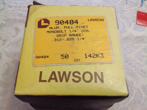 CARTON OF 50 LAWSON MONOBOLT ALUMINUM PULL RIVETS 1/4&#034; DIAMETER ~ FASTENERS
