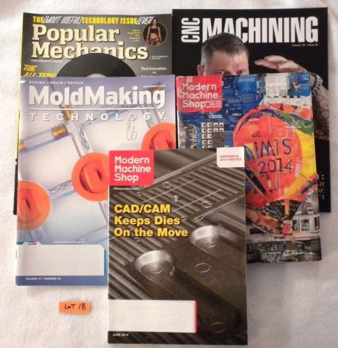 5 Magazines - Modern Machine Shop - Mold Making - Popular Mechanics - Non Smoke