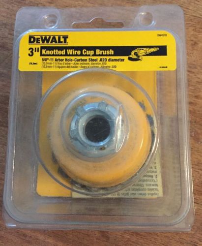 DeWalt DW4910 3&#034; Knotted Wire Cup Brush 5/8&#034; - 11 Arbor Hole Carbon Steel