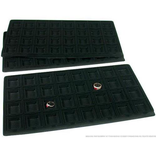3 Black 32 Compartment Puff Earring Cards Displays