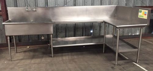 Commercial Stainless Steel 2 compartment sink 117&#034; x 27&#034; Bowl size 21&#034; x 24&#034;