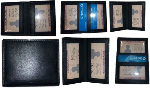 New Slim Leather Credit Card, ID card. picture Holder, 2 ID windows Lot of 6
