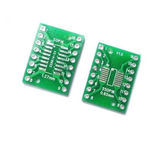 NEW 2 Pcs New SOP16 SSOP16 TSSOP16 To DIP16 0.65/1.27mm IC Adapter PCB Board