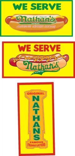 SPECIAL - SET OF 3 NATHAN&#039;S HOT DOG BANNERS