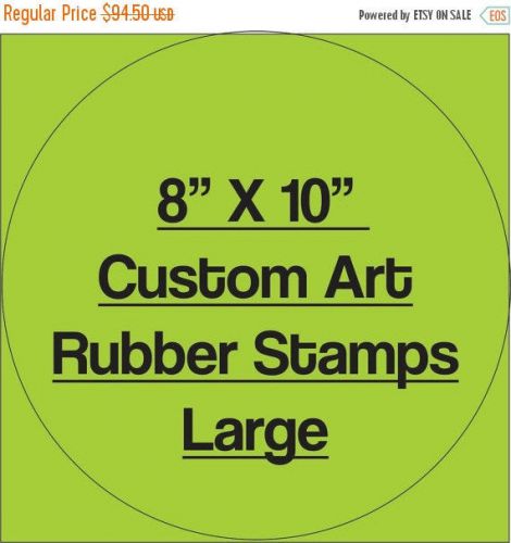 Personilized custom rubber stamp made with business logo, text and artwork. for sale