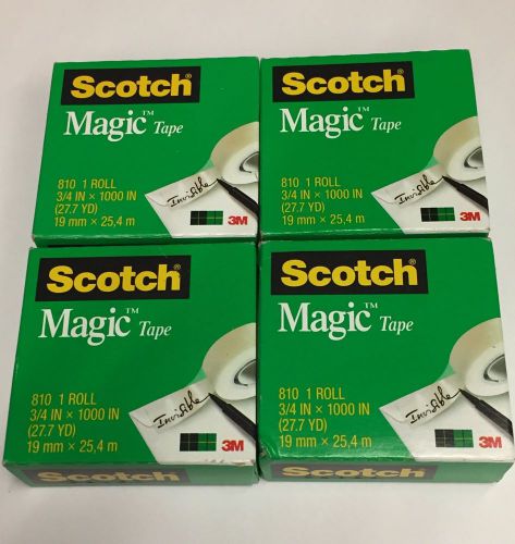 Scotch Magic Tape 4 Rolls 3/4 X 1000 (810)
