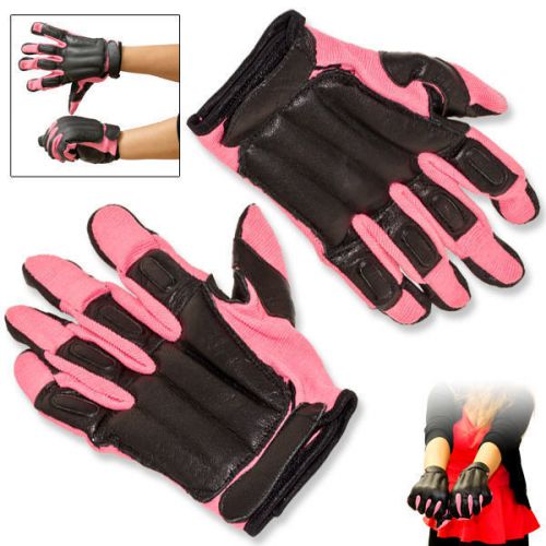Genuine sap steel shot gloves real leather pink nylon comfortable  size l for sale