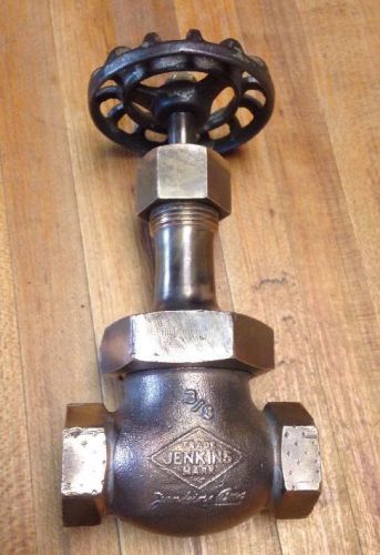Vintage 3/8&#034;jenkins bros gate valve brass 150 wsp for sale