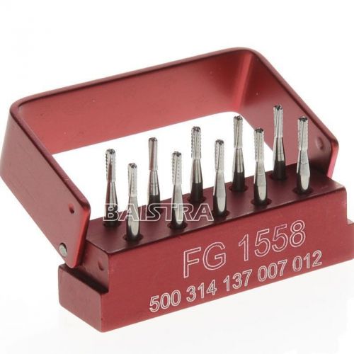 10PCS SBT FG-1558 Dental Tungsten Steel Drills / Burs For High speed Handpiec