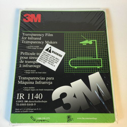 3M Transparency Film for Plain Paper Copiers IR 1140 100 Sheets Sealed Box