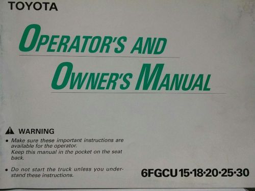 Toyota Forklift operators manual model 6FGCU15-30